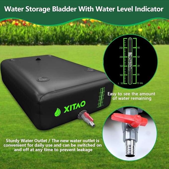 XITAO Water Bladder Storage Containers, Water Tank Foldable Portable Water Storage,Water Storage Bag Containers for RV, Camping, Garden, Irrigation, Drought Resistance, Firefighting