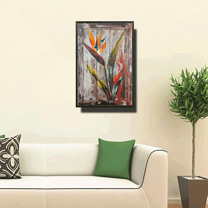 Metal Sign Tin Sign Vintage Wall Art Shabby Chic Bird of Paradise Tin Sign for Bohemian Interiors Cottage Charm and Nature Inspired Sp Kitty Decor for Restaurant 8×12 Inches with Metal Frame