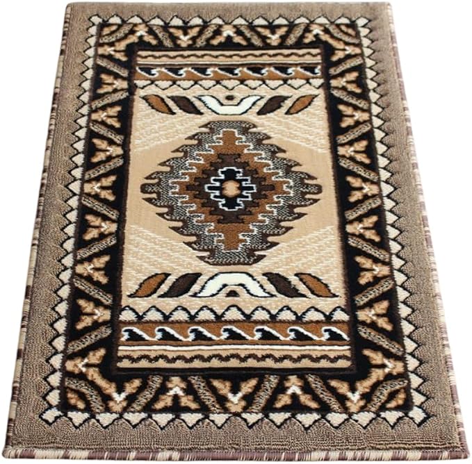 YHSF South West Native American Area Tribal Rug - Berber, 2' x 3'4" | Easy-Clean, Soft & Durable Tribal Rug for Living Room, Bedroom, Kitchen & More - Stain-Proof Runner for Home Decor