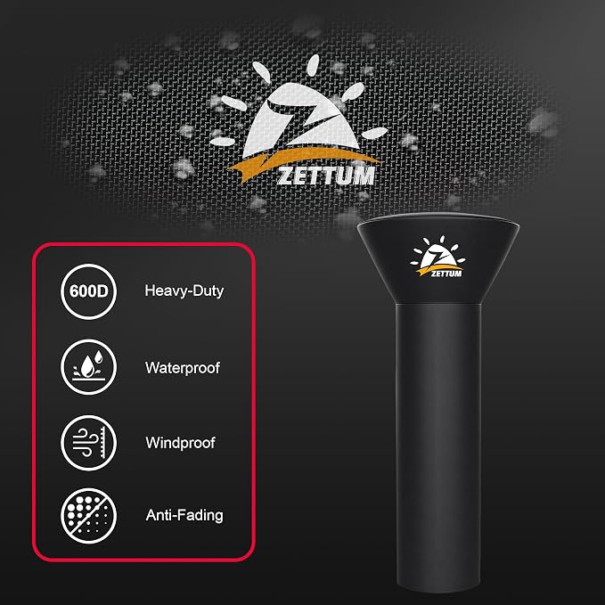 Zettum Patio Heater Covers - 600D Outdoor Heater Cover with Zipper Waterproof Heavy Duty, Propane Heat Cover for East Oak, Hampton Bay, Fire Sense and More (89" Height x 33" Dome x 19" Base)
