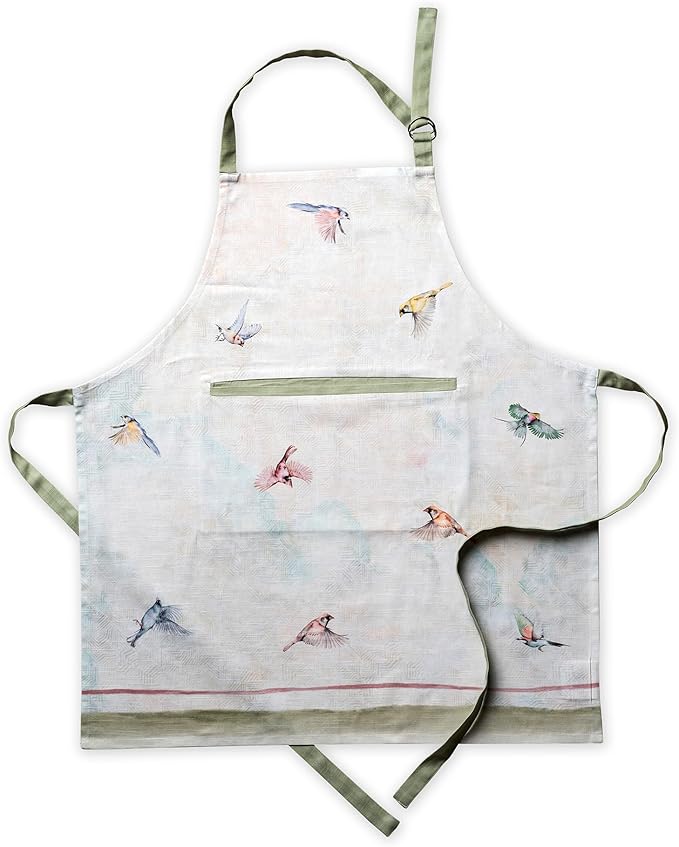 Maison d' Hermine Aprons for women with Pocket 100% Cotton (27.50"x31.50") | Adjustable Neck Strap & long ties Apron Men Chef Wedding Cooking Gardening Server Maid