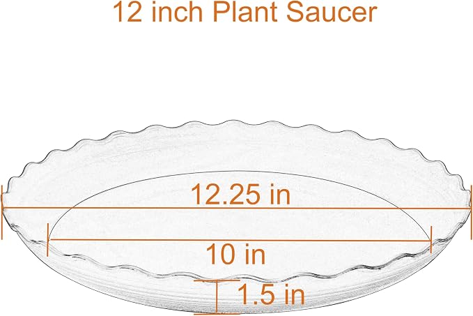 6 Pack of 12 inch Plant Saucer Plant Tray, Plastic Plant Saucer, Heavy Duty Plant Tray for Pots, Plant Saucers for Indoors Planter, Garden Water Plate Bowls (Terracotta)
