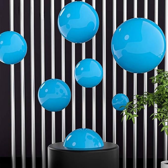 Gazing Globe Decor Ball, Hollow Gazing Ball, Seamless Stainless Steel Polished Reflective Smooth Mirror Garden Sphere Globe, Props of Photography, Garden Home Decor (Sky Blue, Dia: 6 inch/15cm)