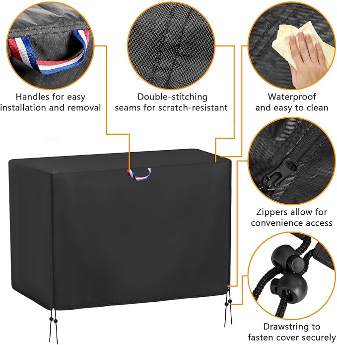 55 In Outdoor Storage Deck Box Cover for Rubber Maid Storage Shed 4.5Ft | 55.5x29x35,Waterproof Dustproof Heavy Duty Oxford Fabric,Small Horizontal Resin Rubber Tool Box Storage Cover with Zipper