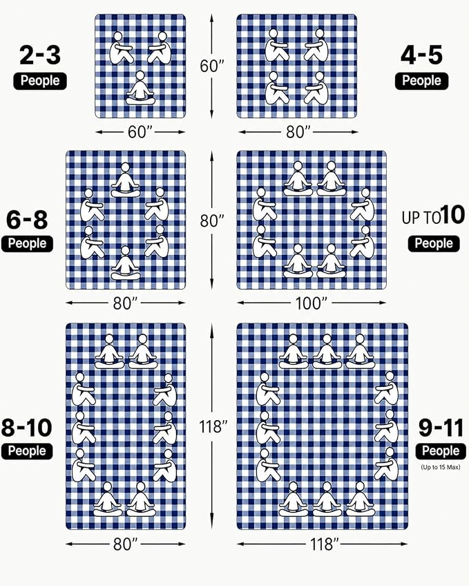 TigeJoy Extra Large Picnic Blanket Waterproof Foldable 60''x80'', Outdoor Picnic Mat Beach Blanket Sandproof for Park, Grass, Travel, Hiking, Camping Essentials, Gingham Picnic Blanket