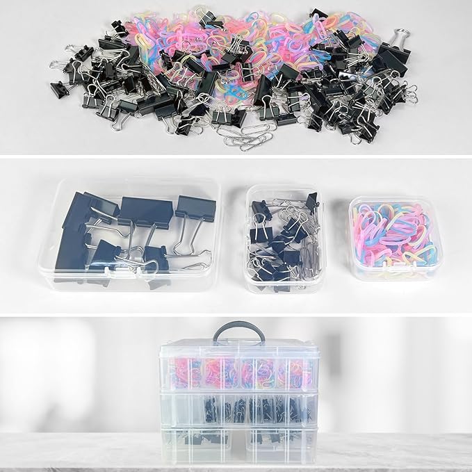 Guyuyii 58 Pcs Transparent Bead Organizer with Portable Handle and Labels | 3-Tier Bead Organizers and Storage for Craft Supplies, Jewelry Making, Diamond Painting, Earrings, Sewing