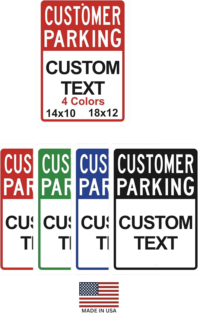 Custom Reserved Parking Sign – Personalized Vertical Aluminum Parking Sign for Business & Office – Outdoor UV Printed Metal, Rust-Free, Post Mount Holes, 10 x 14 Inch