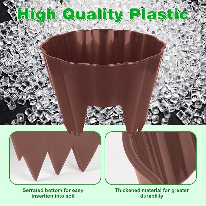 3 Pack of 12 Inch Planting Grow Rings, Planting Protective Round Garden Edging, Keeping Plants Separated, Weed Control and Directing Water to the Roots (12 Inch - 3 Pack - Brown)