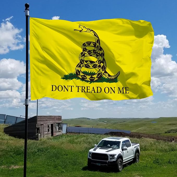 Don't Tread on Me Flag 3x5 Ft For Outside, Double Sided Dont Tread On Me Flags With Brass Grommets, 3 Ply USA American Gadsden Rattlesnake Banner Garden Flag Outdoor With UV Fade Proof