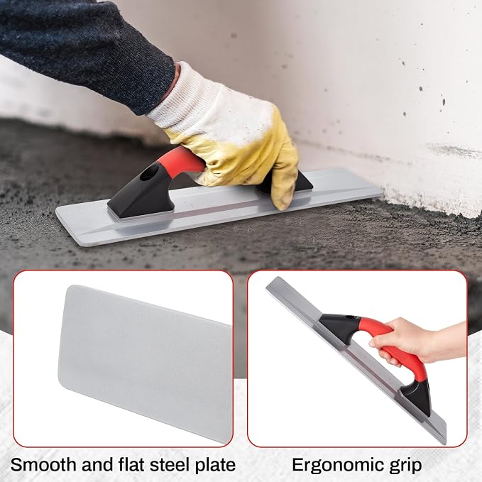 MorningRo 4 Pcs Concrete Tools Set Includes Cement Magnesium Hand Float 16'' x 3-1/8'' Wood Hand Float Finishing Trowel 15'' x 3-1/2'' Stainless Steel Finishing Trowel 16'' x 4'' and Tool Bag