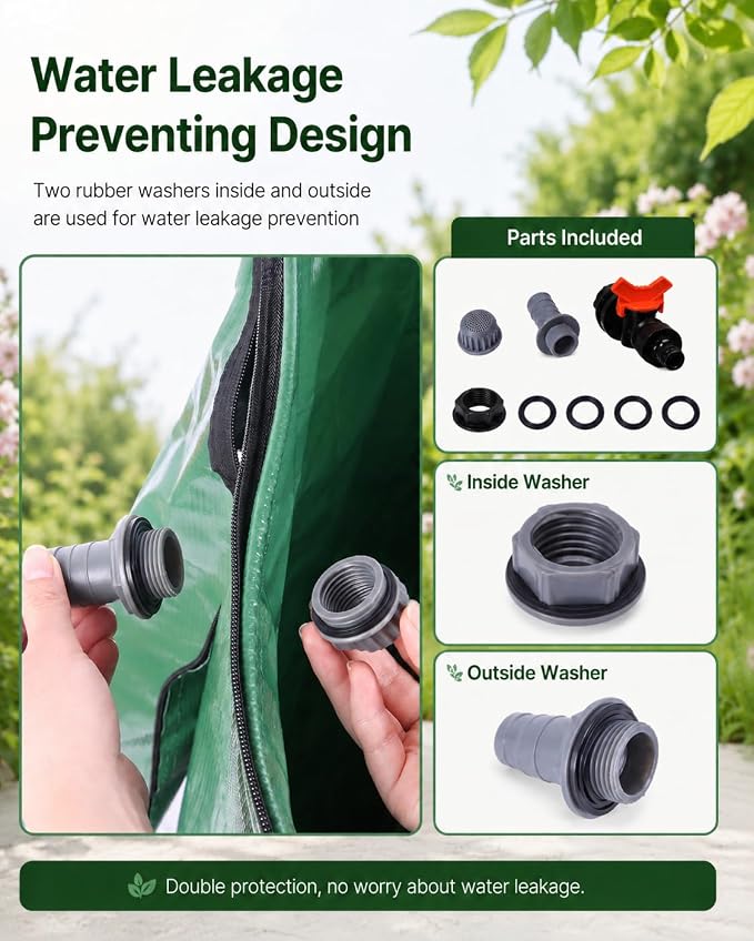 200 Gallon Collapsible Rain Barrel, Portable Rain Water Collection Barrel, Rainwater Collection System with Spigots and Overflow Kit, Rain Barrels to Collect Rainwater from Gutter