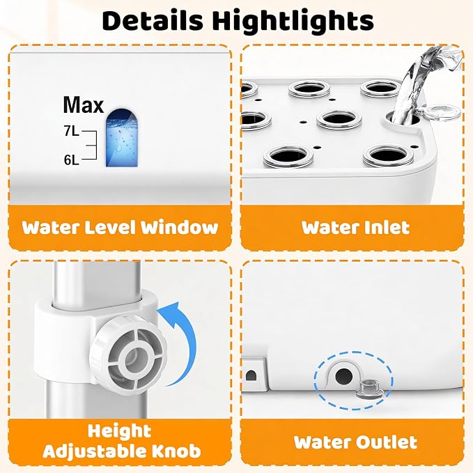 Growell 17 Pods Hydroponics Growing System Kit, Indoor Garden with 2 Fans | for Airflow & Anti-Mold, LED Grow Light, Smart Water Cycle, Auto Timer, 10L Large Water Tank, Indoor Gardening Gift, White