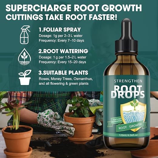 Liquid Rooting Hormone for Cuttings – Supports Fast Root Growth in Water, Soil & LECA | Plant Propagation Solution for Houseplants (4.06 oz)