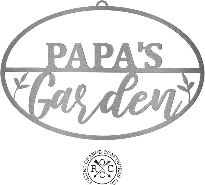 Garden Oval for Him (Papa's) -Garden Signs Decorative Outdoor -Yard gifts for men -Outdoor Signs -Gifts for gardeners men -fathers day yard plaque -Gardening Signs