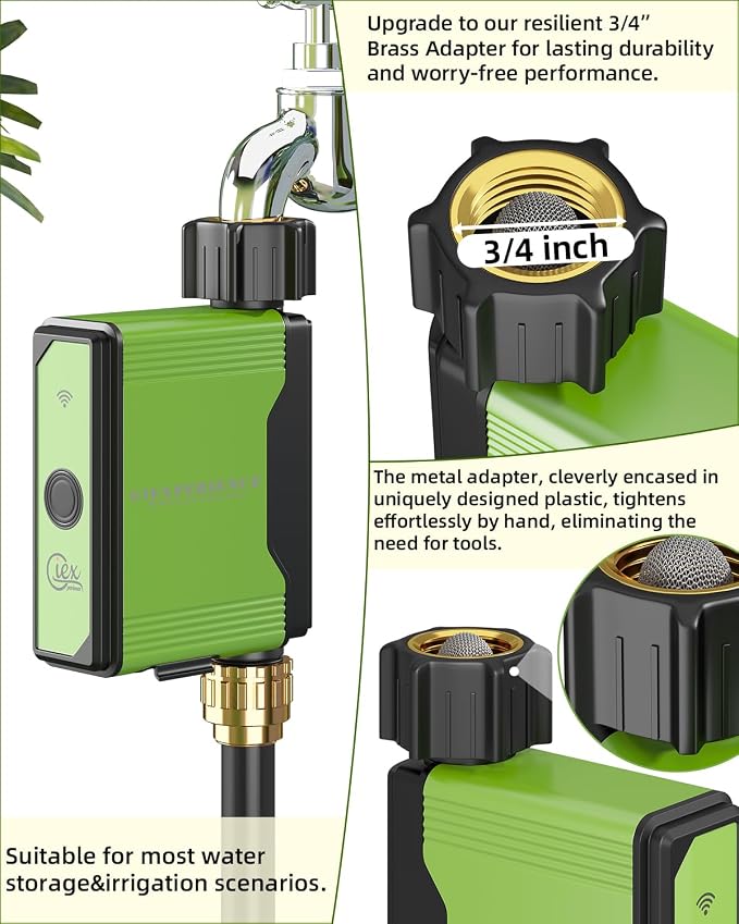 GIEX ZIGBEE Sprinkler Timer GX-02,Built-in Flow Meter, Smart Irrigation Garden Hose Watering Controller Work with TUYA APP and Smart Life APP (ZIGBEE Sprinkler Timer)