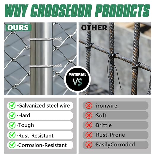 400Pcs Twist Fence Ties Preformed 11 Gauge Galvanized Steel with Drill Chuck Pre-Cut Chain Link Fence Ties Tools for T/U/Round Fence Post and Fixing Chain Link Mesh to Posts Farms Gardens(1-7/8" OD)