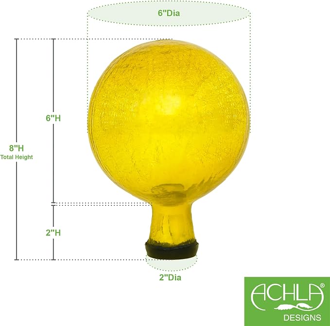 Achla Designs 6" Gazing Globe, Lemon Drop