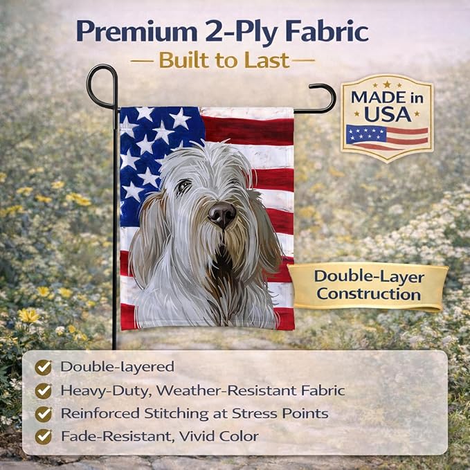 Caroline's Treasures CK6720GF Spinone Italiano Dog American Flag Garden Flag Mailbox Flag Decorative Yard Flag Banner Outside Patio Artwork Yard Flower Beds, Garden Size, Multicolor