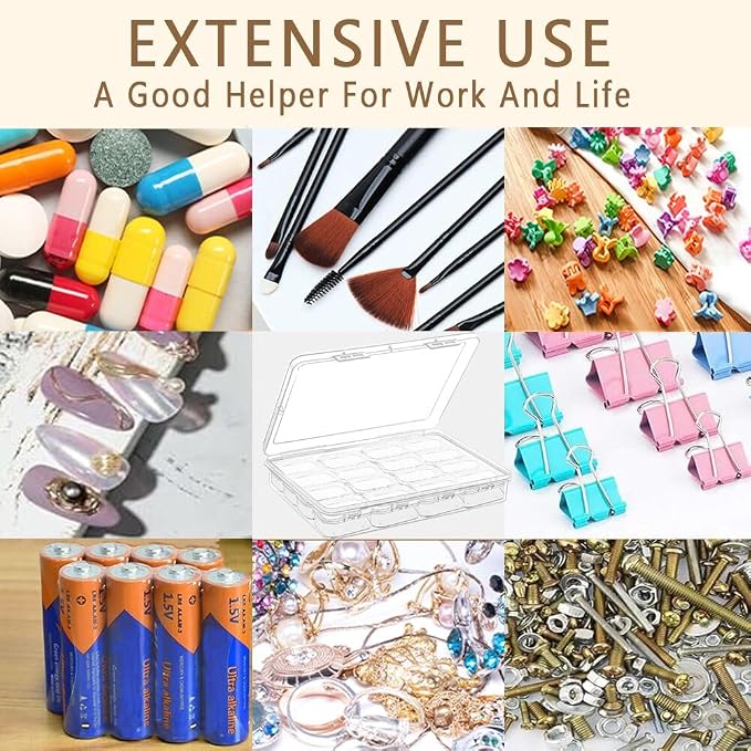 68pcs Bead Storage Containers, Bead Organizer Boxes And Craft Storage Boxes For Bracelet Making DIY Jewelry Craft Nails, Bracelets, Jewelry, Diamonds, Clay Beads, (4 Pack 1.93x1.65x0.95inch)