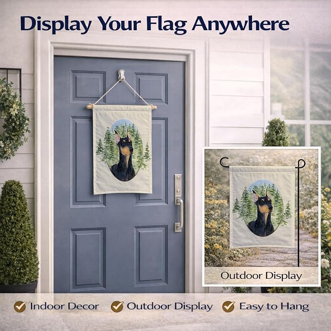Caroline's Treasures SS8067GF Doberman Garden Flag Mailbox Flag Decorative Yard Flag Banner Outside Patio Artwork Yard Flower Beds, Garden Size, Multicolor