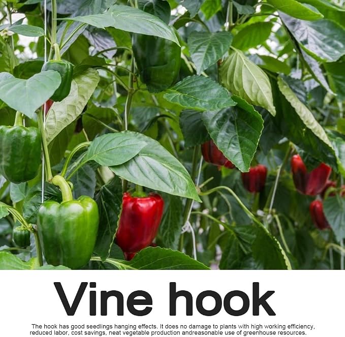 DAMEING Plant Climbing Hooks, Tomato Support J Hook Garden Hooks to Prevent Tomatoes from Pinching or Falling Off (20Pcs)