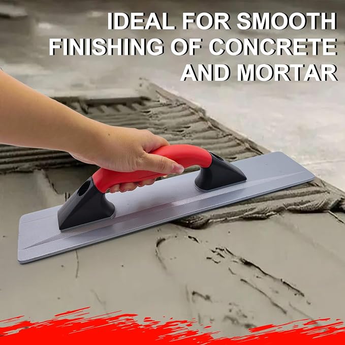 Magnesium Hand Float, 16 x 3-2/5 Inch Beveled End Concrete Hand Float, Manual Concrete Magnesium Finishing Tool for Paving Surfaces