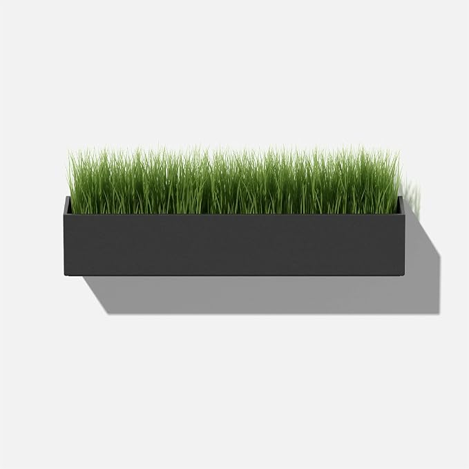 Veradek Forma Series Trough Hanging Planter - Rectangular Planter for Window Sill/Wall Decor | Made from Plastic-Stone Material | Modern Décor for Succulents, Indoor Small Plants
