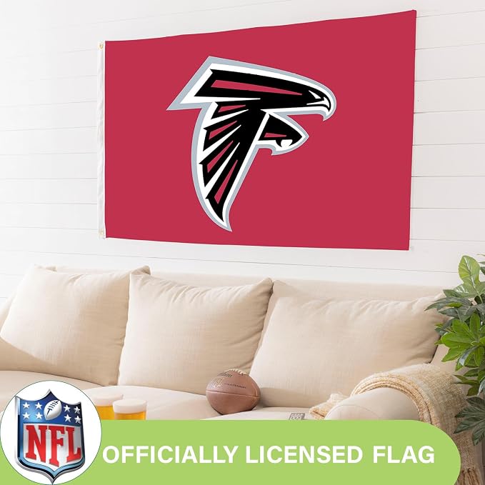 NFL Atlanta Falcons 3 x 5 Outdoor Durable House Flag with Grommets | Sport Team Flag & Banner | Indoor Wall Decoration for Room