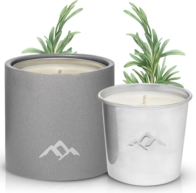 Murphy's Naturals Refillable Mosquito Repellent Candle, Grey, 9 oz | Soy & beeswax blend with rosemary, peppermint, citronella & lemongrass oils; 30-hour burn time; refills sold separately