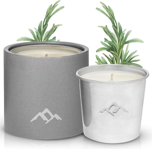 Murphy's Naturals Refillable Mosquito Repellent Candle, Grey, 9 oz | Soy & beeswax blend with rosemary, peppermint, citronella & lemongrass oils; 30-hour burn time; refills sold separately