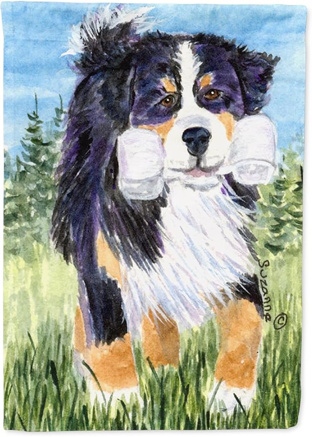 Caroline's Treasures SS8860GF Bernese Mountain Dog Garden Flag Mailbox Flag Decorative Yard Flag Banner Outside Patio Artwork Yard Flower Beds, Garden Size, Multicolor
