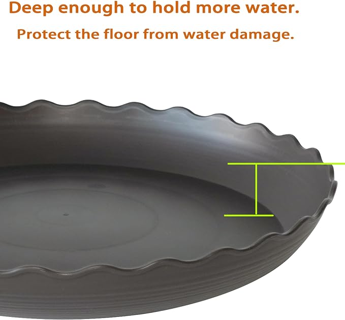 2 Pack of 18 inch Plant Saucer Plant Tray, Plastic Plant Saucer, Heavy Duty Plant Tray for Pots, Plant Saucers for Indoors Planter, Garden Water Plate Bowls for Gallon Grow Bags (Brown)