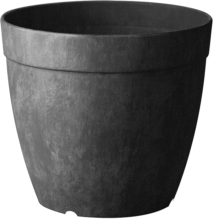 Root & Vessel Dolce Round Planter, Black, 8"