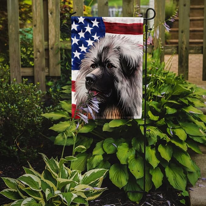 Caroline's Treasures CK6689GF Sarplaninac Dog American Flag Garden Flag Mailbox Flag Decorative Yard Flag Banner Outside Patio Artwork Yard Flower Beds, Garden Size, Multicolor
