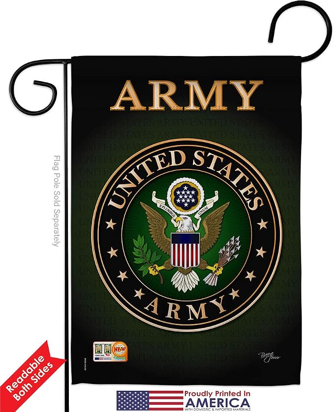Army Garden Flag - 2pcs Pack Armed Forces Rangers United State American Military Veteran Retire Official - House Decoration Banner Small Yard Gift Double-Sided Made in USA 13 X 18.5