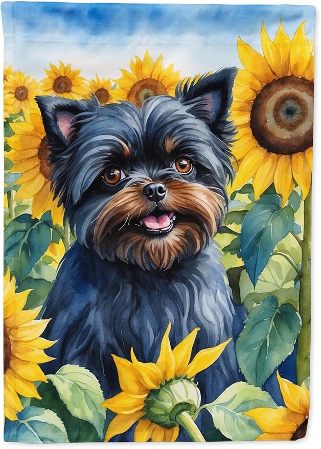 Caroline's Treasures DAC6000GF Affenpinscher in Sunflowers Garden Flag Mailbox Flag Decorative Yard Flag Banner Outside Patio Artwork Yard Flower Beds, Garden Size, Multicolor