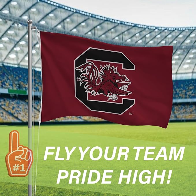 NCAA University of South Carolina Flag with Grommets, 3'x5' Outdoor College Flags & Banners for Garden Patio Indoor Wall Décor
