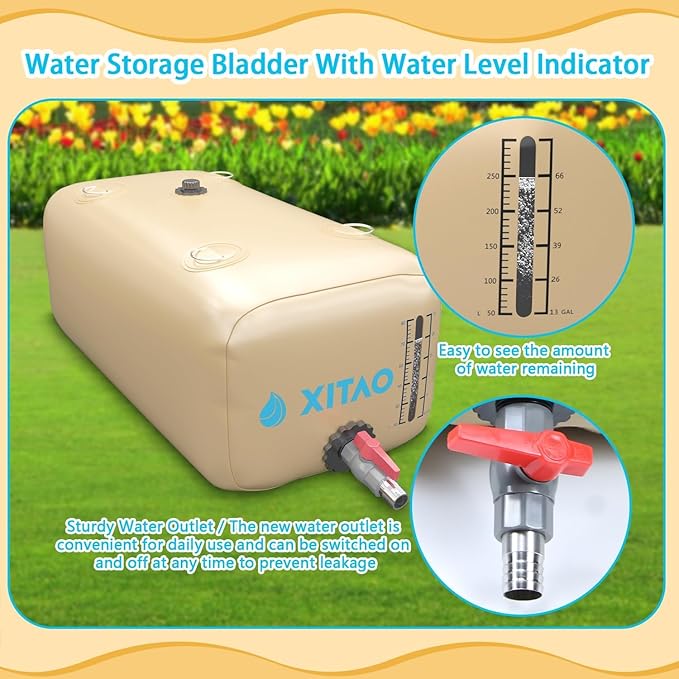 XITAO Water Bladder Storage Containers, Water Tank Foldable Portable Water Storage,Water Storage Bag Containers for RV, Camping, Garden, Irrigation, Drought Resistance, Firefighting