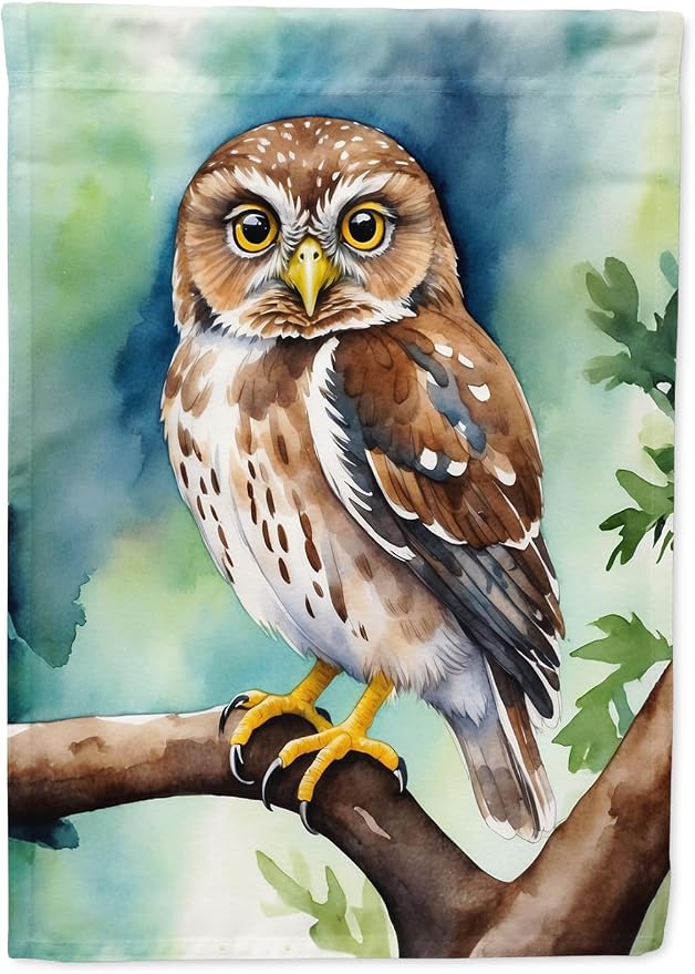 Caroline's Treasures Northern Pygmy Owl Garden Flag Mailbox Flag Decorative Yard Flag Banner Outside Patio Artwork Yard Flower Beds, Garden Size, Multicolor