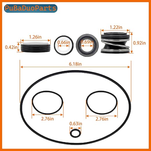 PS-200 5/8" Shaft Seal & O-Ring Rebuild Kit for AquaFlo/Flo-Master XP2 XP2E Series Pool Pumps