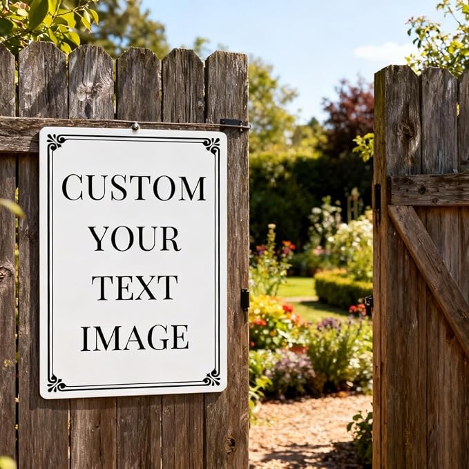 Custom Decorative Metal Sign, 12x16 inch Aluminum Outdoor Sign, Reflective Option Single/Double Sided, Weatherproof Fade Resistant