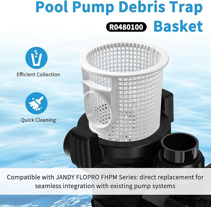 R0480100 Pump Debris Trap Basket For Zodiac, Fit For Jandy For FloPro For FHPM Series Pump, Swimming Pool Debris Catcher, Pool Filter Basket(1pc)