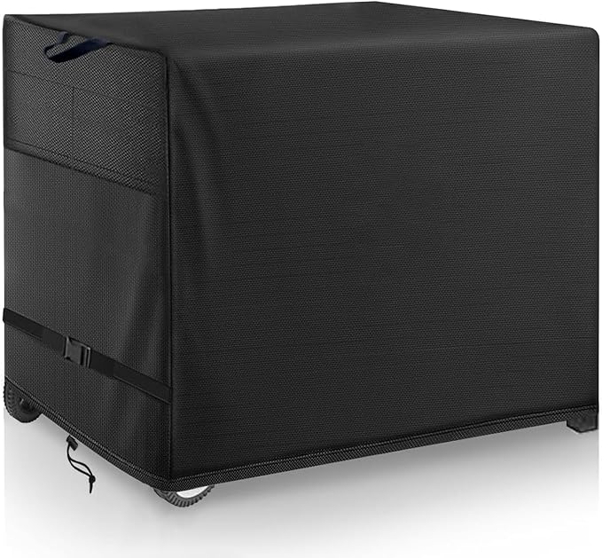 Outdoor Prep Table Cover, Compatible with 44" Outdoor Utility Cart | Heavy Duty Waterproof Covers for Outdoor Stainless Steel Table and Storage Cabinet, Black