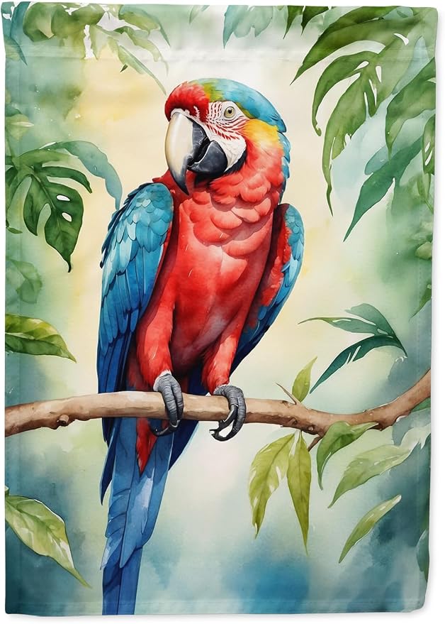 Caroline's Treasures Macaw Parrot Garden Flag Mailbox Flag Decorative Yard Flag Banner Outside Patio Artwork Yard Flower Beds, Garden Size, Multicolor