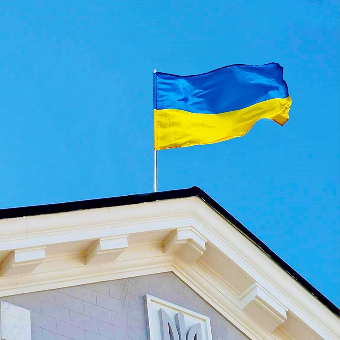 AhfuLife 2 Pcs Ukraine flag 3x5 Ft, Large Ukrainian Flags for Outside - Double Sided with Brass Eyelets for Olympic Party Decorations, Oktoberfest Bar Garden Street Decoration Indoor Outdoor