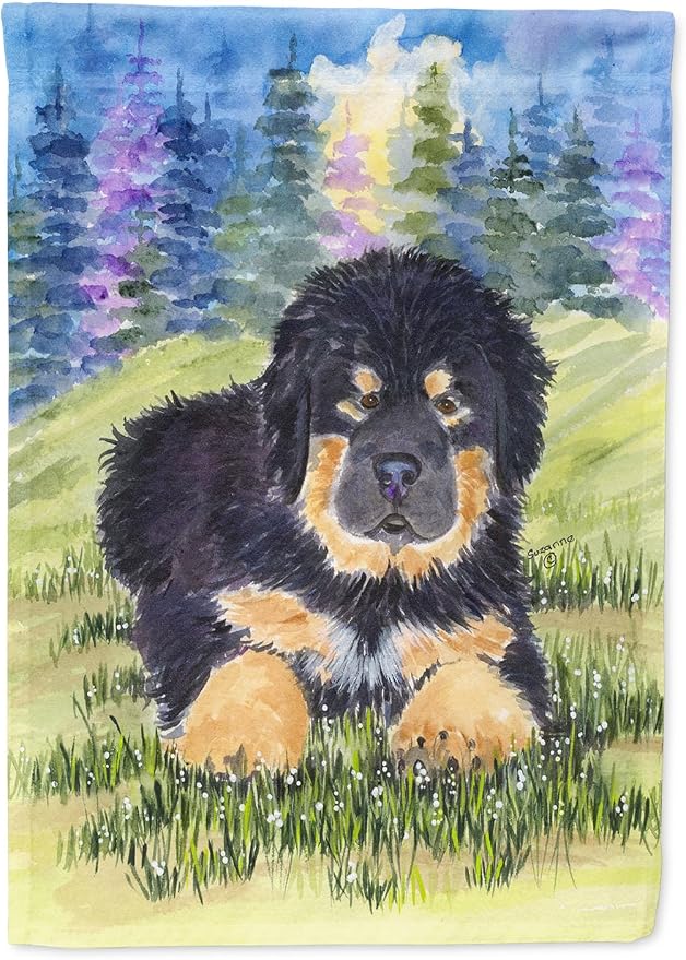 Caroline's Treasures SS1037GF Tibetan Mastiff Garden Flag Mailbox Flag Decorative Yard Flag Banner Outside Patio Artwork Yard Flower Beds, Garden Size, Multicolor