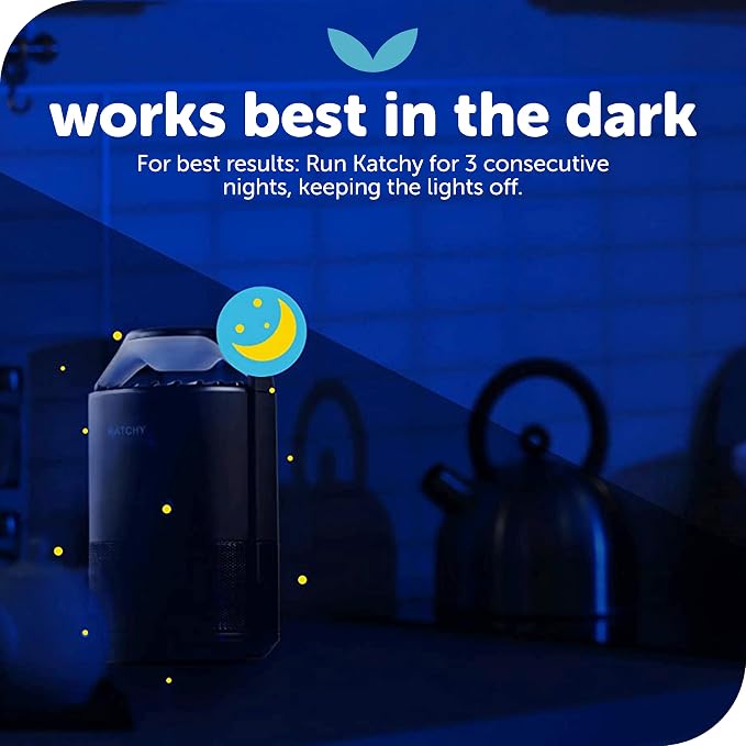 The Original Katchy Indoor Insect Trap - Fan Powered with UV Light - Fruit Fly Traps for Indoors - for Fruit Flies, Gnats, Mosquitoes, Moths (White)