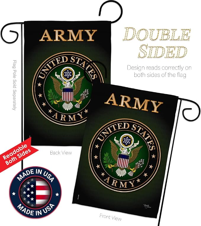 US Army Garden Flag Home Decor Armed Forces Decorations Officially Licensed American Decorations Military Memorabilia Remembrance Wall Tapestry Retire Outdoor Yard Banner Veteran Memorial Day Gifts Made In USA