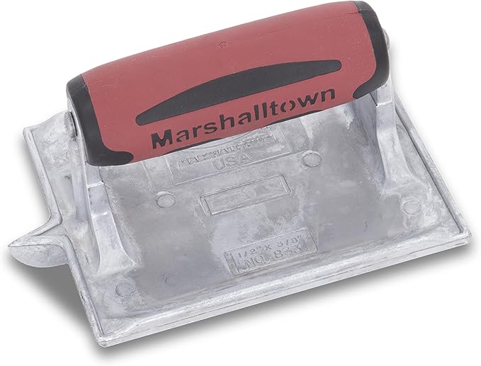 MARSHALLTOWN Heavy-Duty Zinc Concrete Groover, 6 x 4 3/8 inch Blade, DuraSoft Handle, Concrete Tools Assembled in USA, 833D