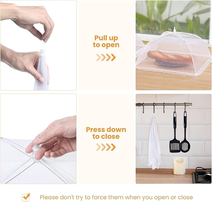 Food Covers for Outside - 3 Extra Large (40 x 25 in) & 9 Large (17 x 17 in) Food Tents/Food Covers for Outdoors Mesh Screen, Picnic Pool Party Supplies, Pop-Up and Collapsible